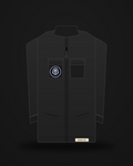 ManeY2K Utility Jacket — black canvas, storm collar, lion pocket patch